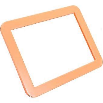 Magnetic Makeup Mirror with Orange Frame Rectangular Small Magnetic Mirror for Metal Surfaces for Travel and Vanity Use