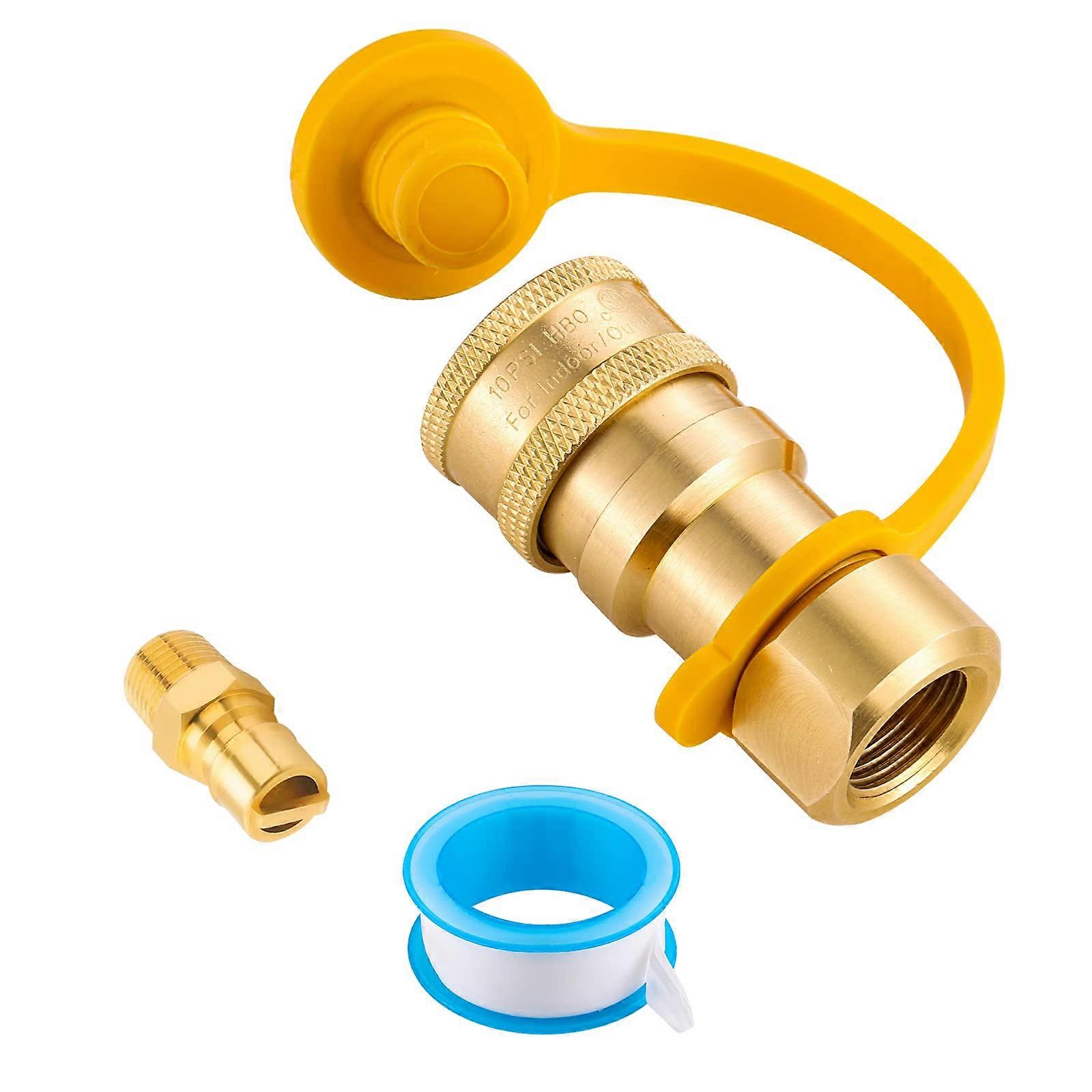 1/2 Inch Propane Quick Connect Fitting LP Gas Quick Disconnect Kit, Fast Tool Installation