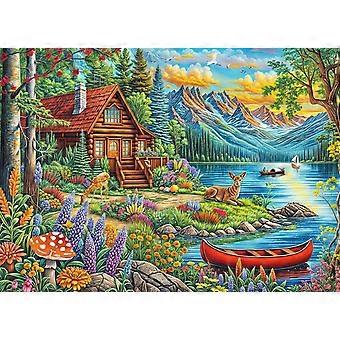 Férias de domingo na serenidade alpina - Lindo quebra-cabeça de lago - Quebra-cabeças educativos para adultos, quebra-cabeças coloridos SQZ1041