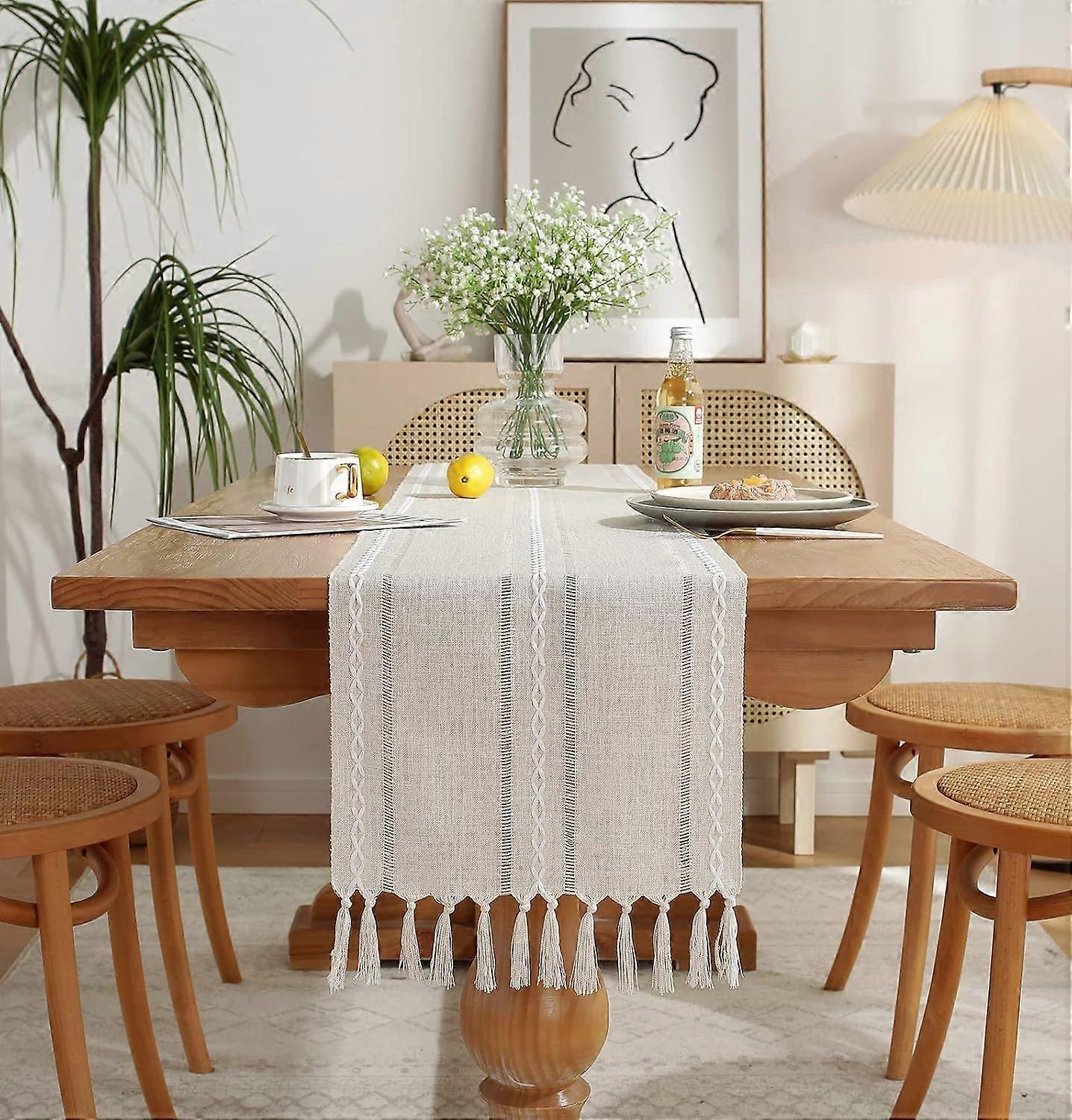 Rustic Boho Table Runner (72 Inches) - Elegant Dining Table Decor