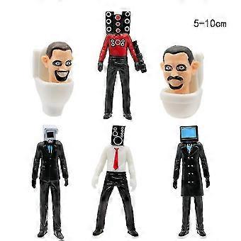 Collectible Skibidi Toilet Action Figures Funny Toiletman Cameraman Speakerman Model Cake Toppers Home Decoration Gift