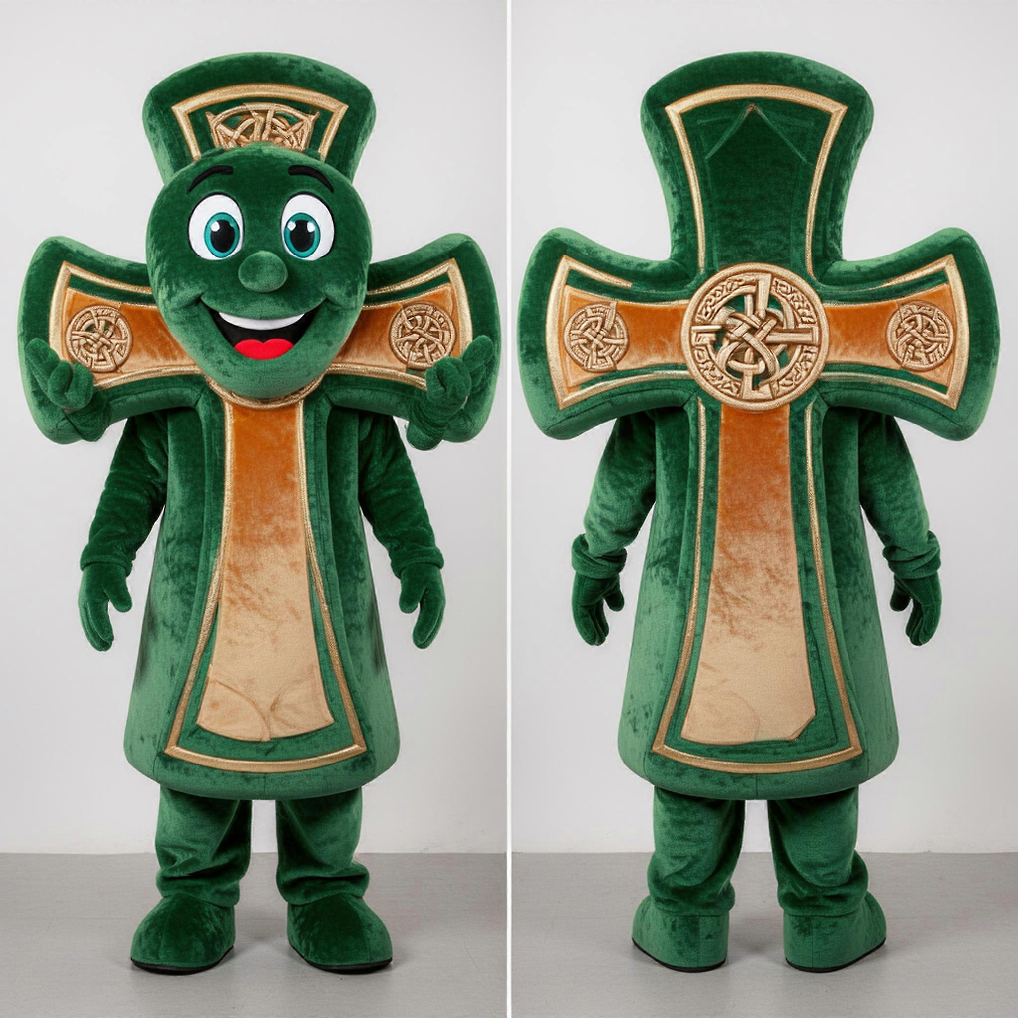 MASTICOT Rust Orange Wide Eyed Celtic Cross Mascot