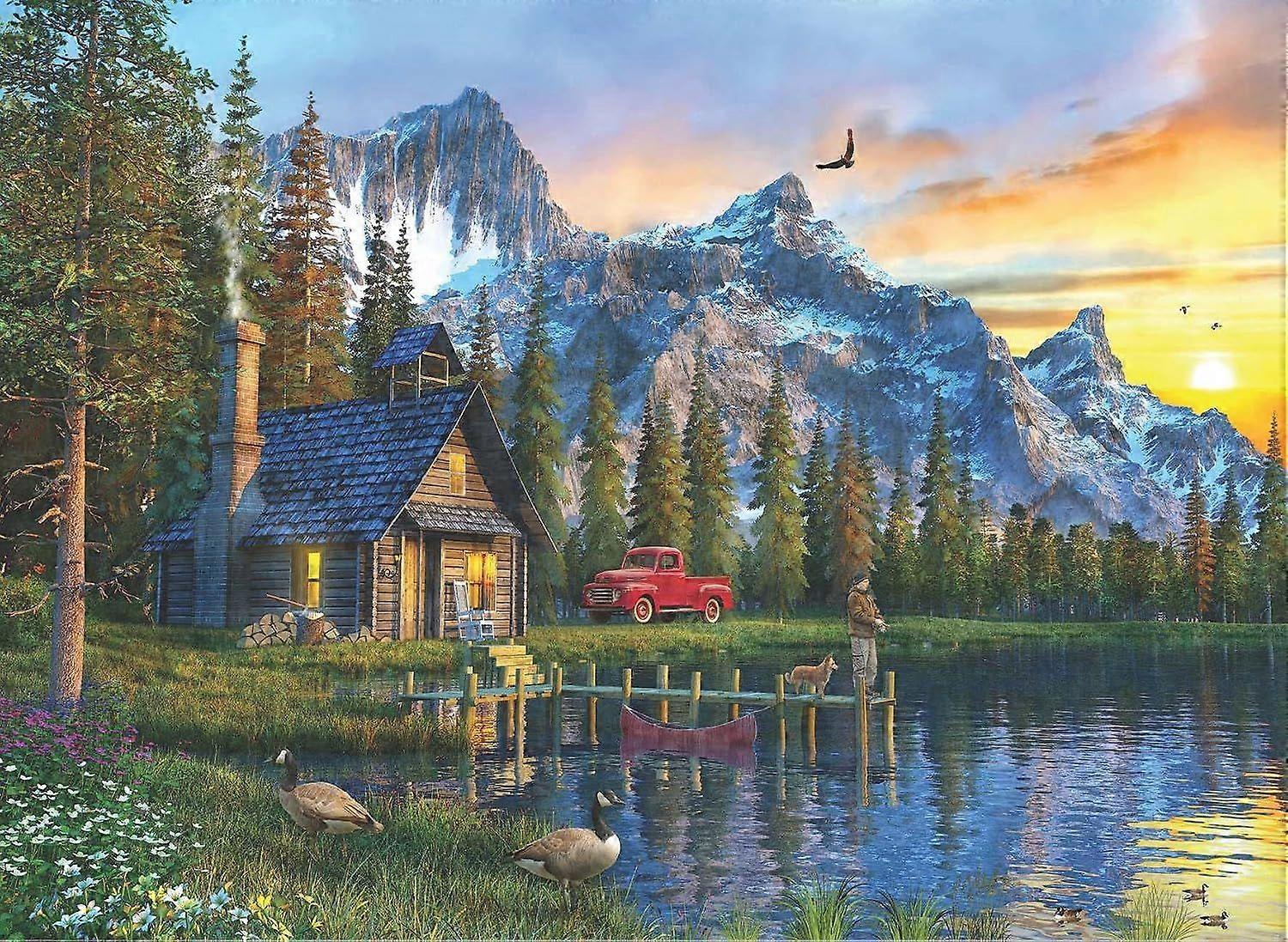 Sunset Cabin Jigsaw Puzzle VV127