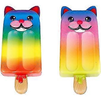 2-pack Popsicle Cat Plasticine Toy Squeeze Set Kawaii Slow Rising Scented Kids Toy Gifts Cute