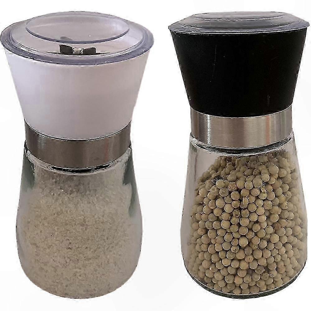 Ceramic Spice Mill Set - Adjustable Salt and Pepper Grinders for Kitchen Use