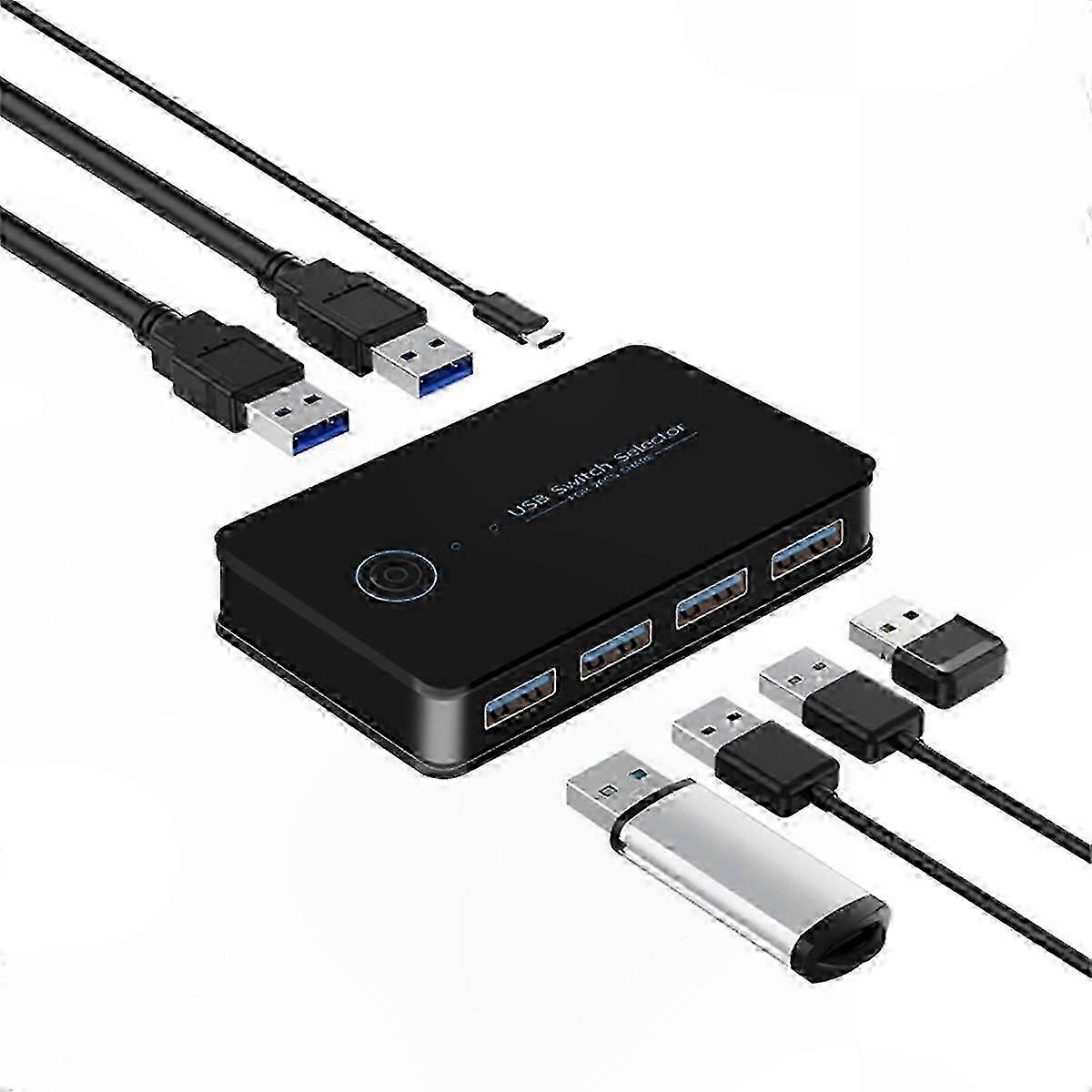 Share Keyboard, Mouse, and Printer Between Two Computers | USB 2.0 KVM Switch for Laptops and Desktops