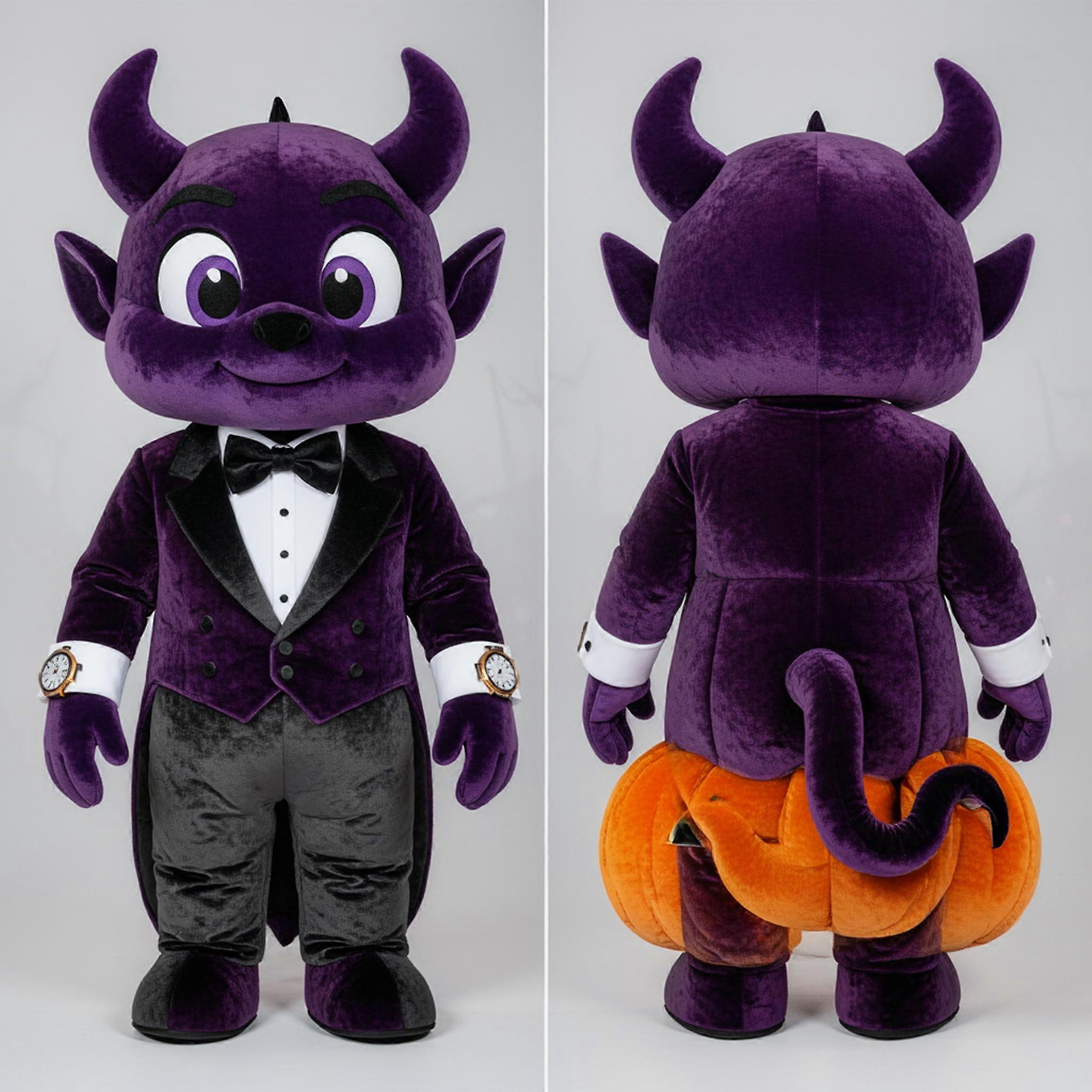 MASTICOT Velvety Purple Horned Devil Mascot
