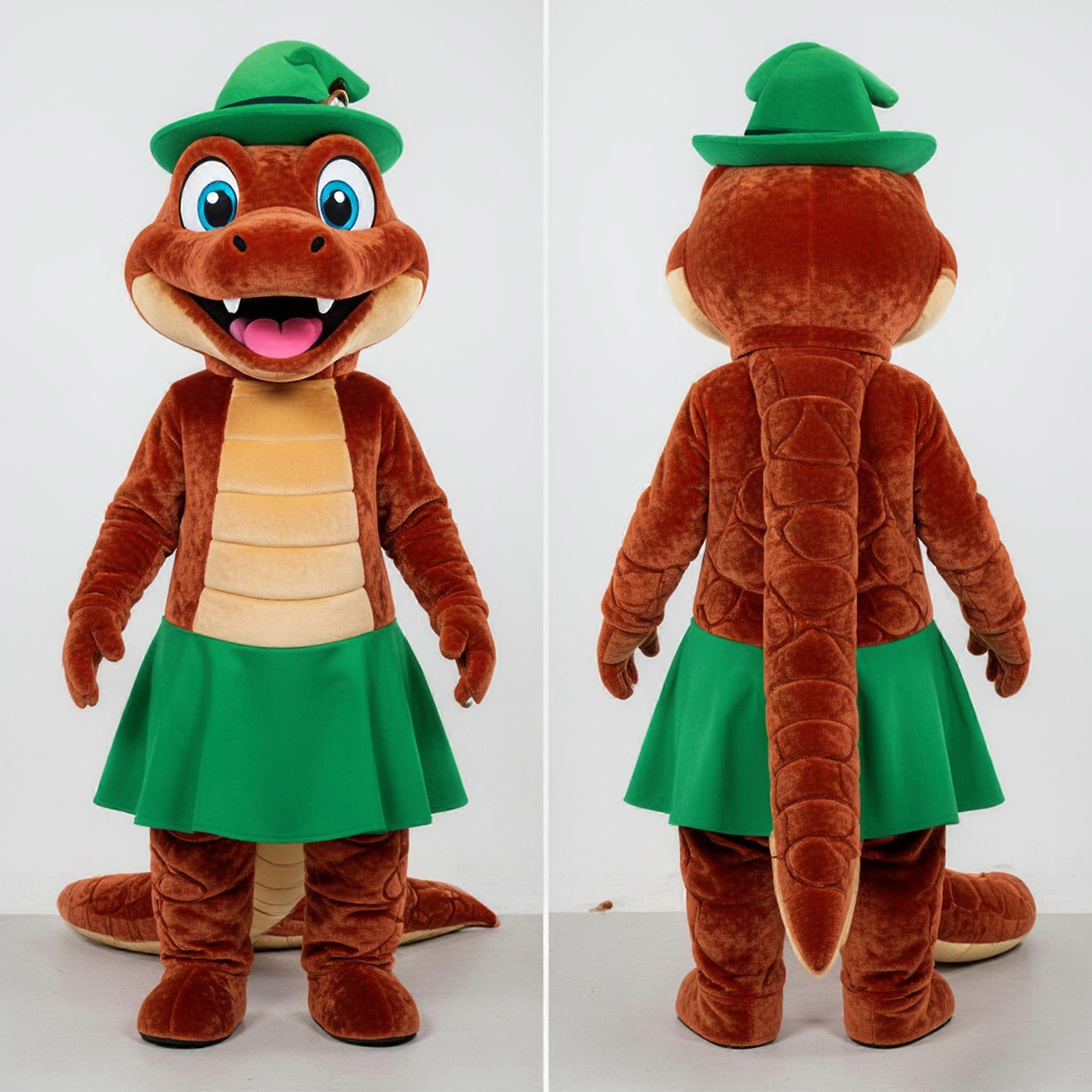 MASTICOT Rust Orange Velvety Snake Mascot