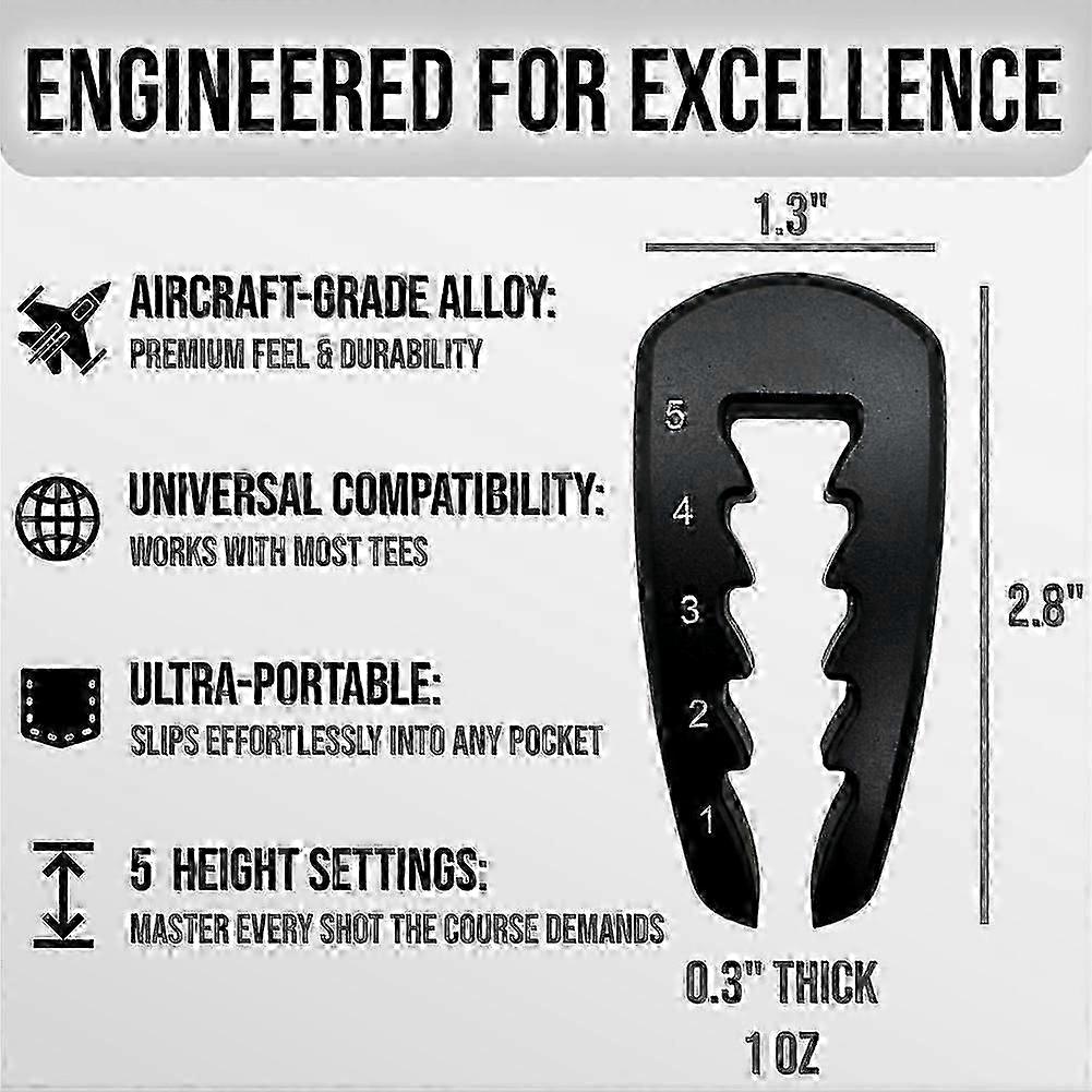 hard Ball HeightRight Adjustable Golf Tee Height Tool - Precision Tee Height Setter for Consistent Swing Golf Training    Ax