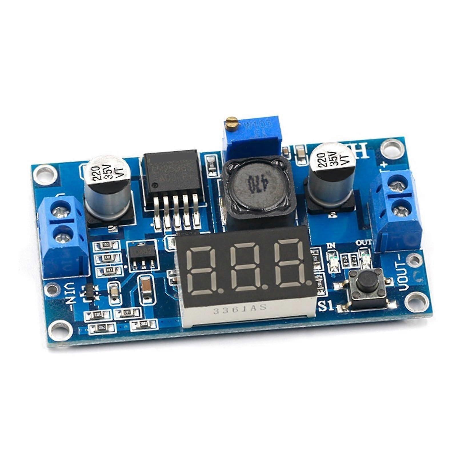 LM2596 DCDC Buck Converter 3A Adjustable StepDown Voltage Regulator with LED Voltmeter