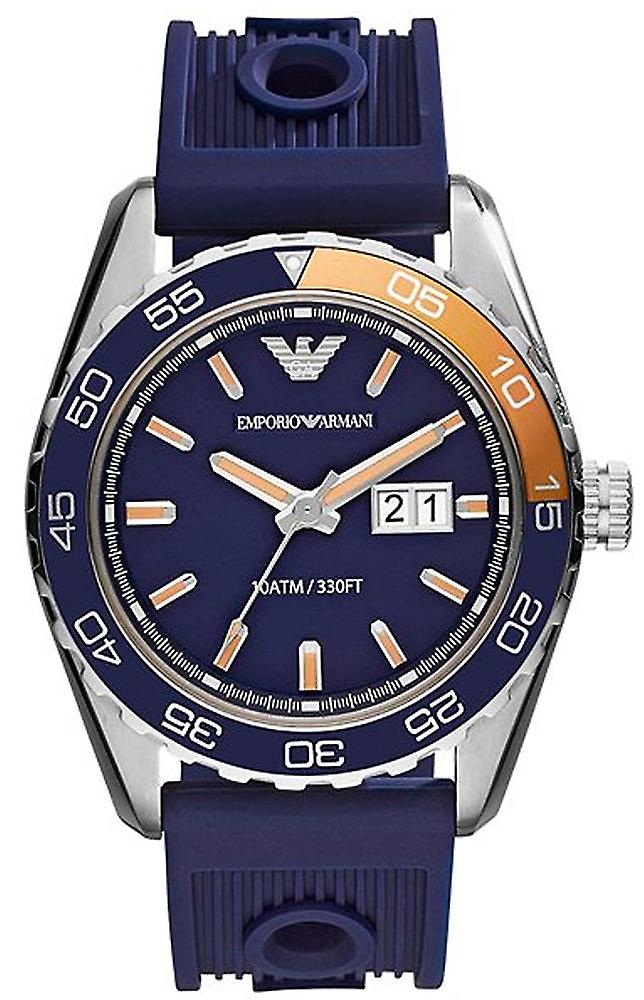 Armani Tazio Quartz Analog Man Watch with AR6045 Silicone Bracelet