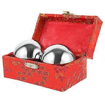 Metall-Handbälle für Handmassage-Training, 1 Set, Fitness-Anwendung, Silber