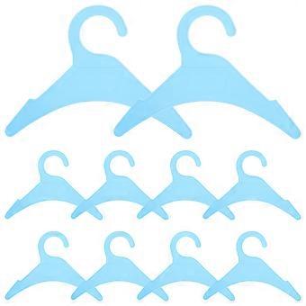 Sky-Blue Pet Costume Hanger Plastic Clothes Rack for Household 10Pcs