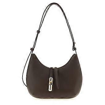 Furla Brown Calfskin Shoulder Bag
