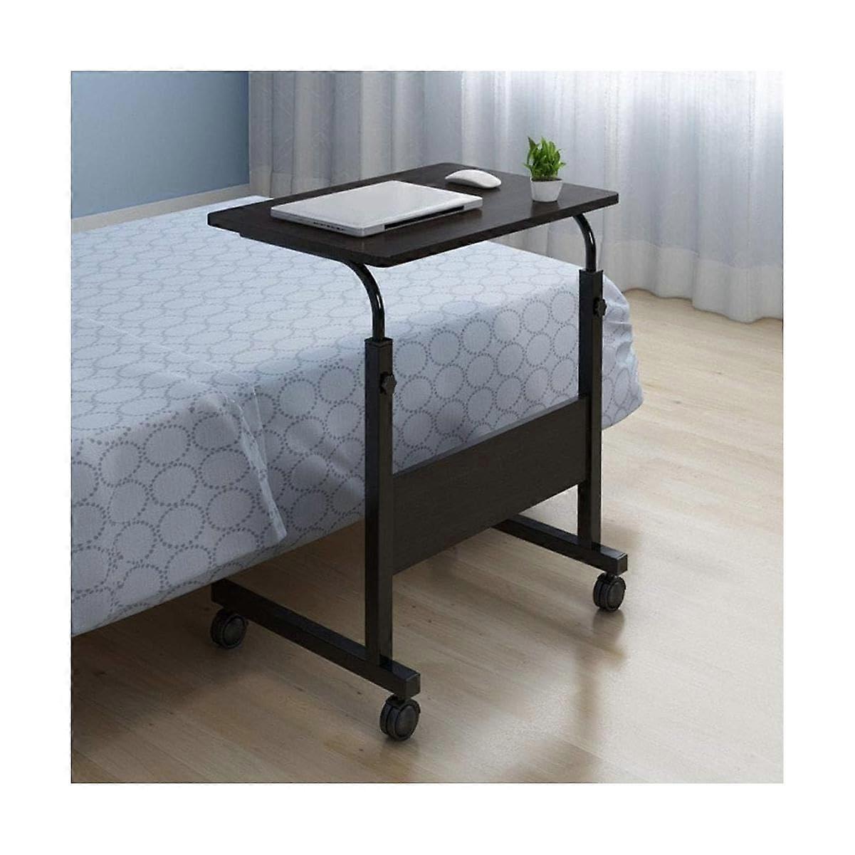 Overbed Table Adjustable Height Laptop Desk with Wheels, SpaceSaving Bedside Computer Table