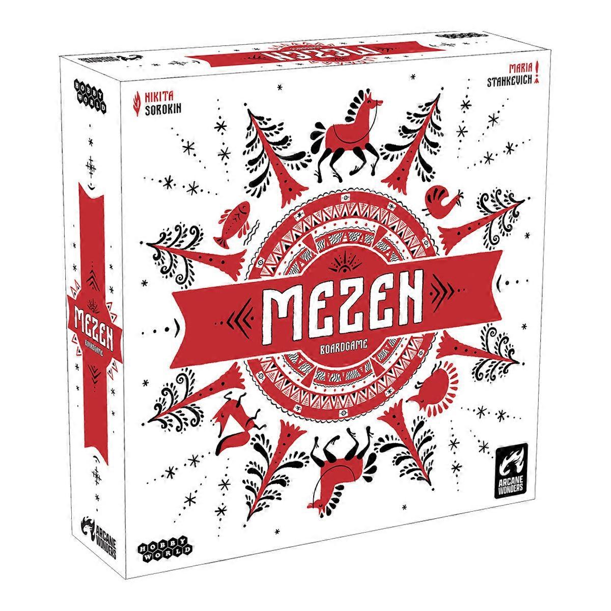 Mezen Board Game featuring Abstract Strategy and Pattern Building Ages 8+