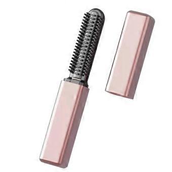 Cordless Mini Hair Straightener Comb for Bangs and Root Lift, 15s Fast Heating, Frizz Control, Portable Travel Styling Tool with Rechargeable Battery