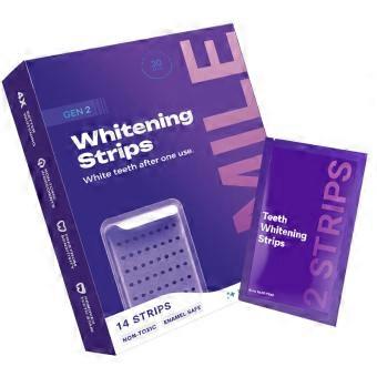 DR DENT Purple Teeth Whitening Strips, 7 Pairs 14 Stickers，Peroxide-Free PAP Formula for Sensitive Teeth