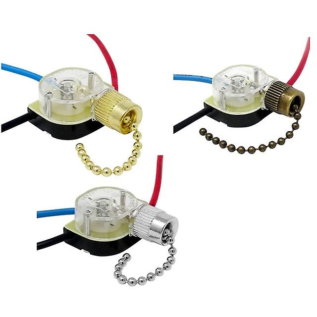 3Pack Ceiling Fan Light Switch Ze-110 Fan Switch 3 Way Speed Fan Switch Ceiling Pull Chain Switch Replacement