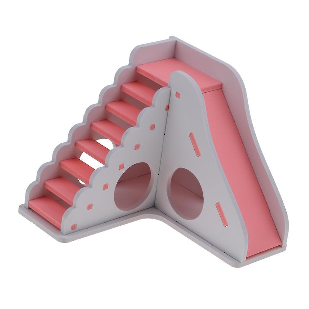 Hamster Sleeping Nest Toy Nest Small Animal Playing House with Slide Pink
