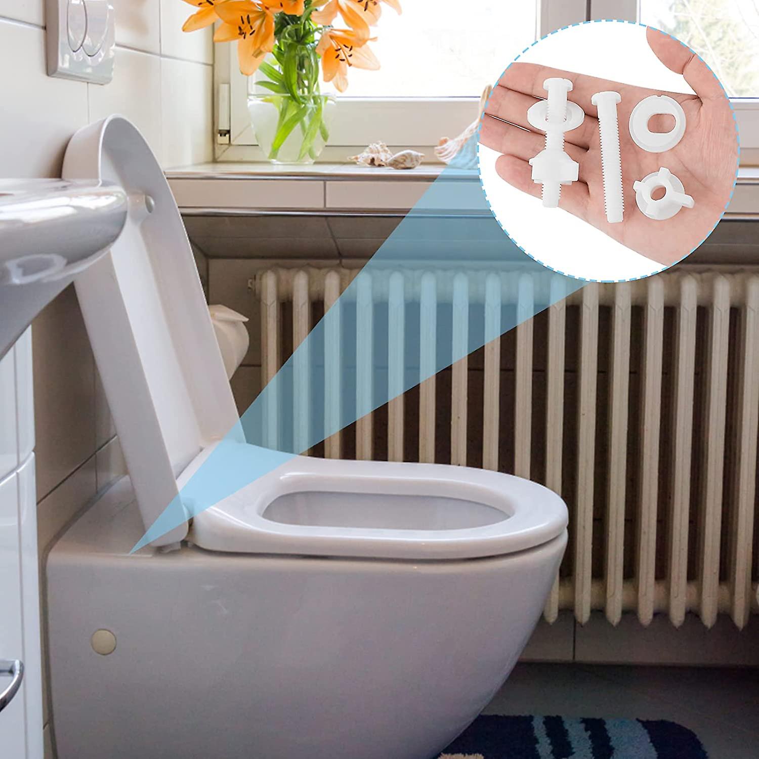 2 Pieces Toilet Seat Screws Replacement, Plastic Toilet Seat Hinge