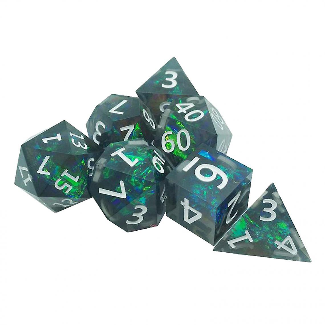 7 Stück/Satz Dnd Mtg Rpg Polyedral Game Dice D4 D6 D8 D10 D12 D20 Dunkelgrün