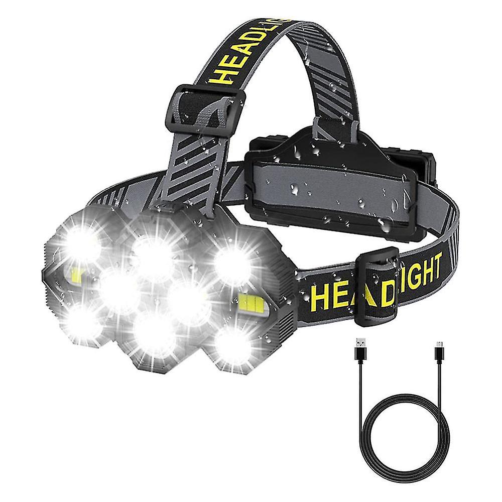 22000 Head Light Lamp Rechargeable,super Brights 10 Head Light Lamp, 8+2 Modes Waterproof Head Ligh