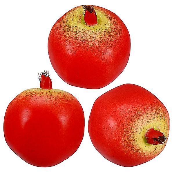 3pcs Fake Pomegranate Artificial Fruit Model Realistic Home Kitchen Decoration