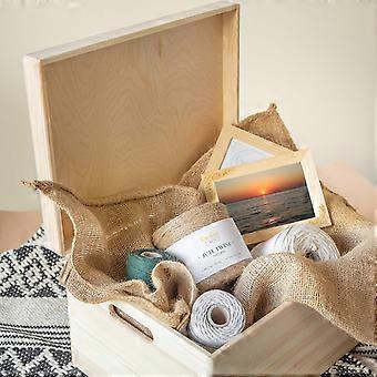 XXL Holzkiste mit Deckel | 40x30x24 cm | Holztruhe Erinnerungsbox Baby Holzbox mit Deckel und Griffen