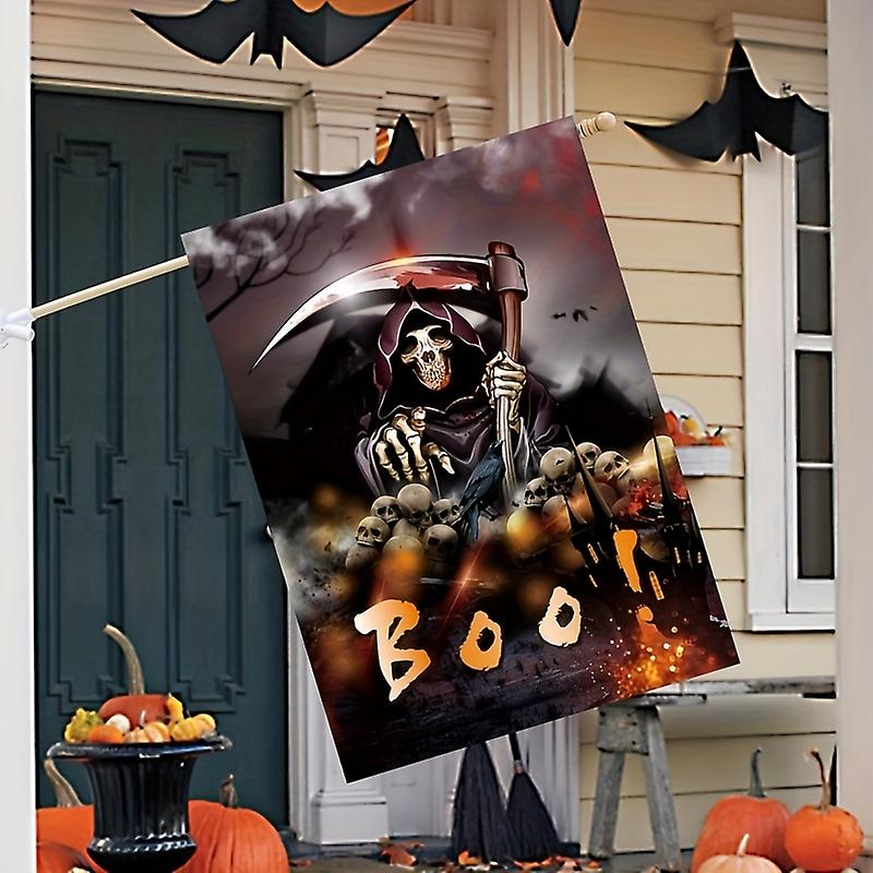 1pc ליל כל הקדושים דגל גן (12 אינץ '* 18 אינץ '/ 30 ס"מ * 45 ס"מ) ליל כל הקדושים תפאורה גן דגל גן תפאורה חיצונית עיצוב חצר תפאורה לגינה חג האל