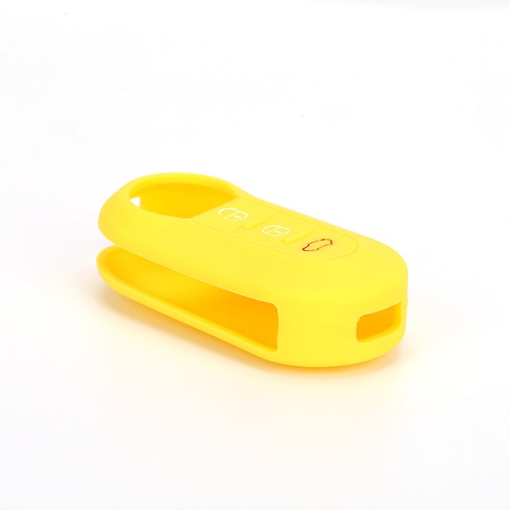 3 Buttons Silicone Car Key Case Cover Flip Folding Remote Key Shell  Car Accessories For Fiat 500