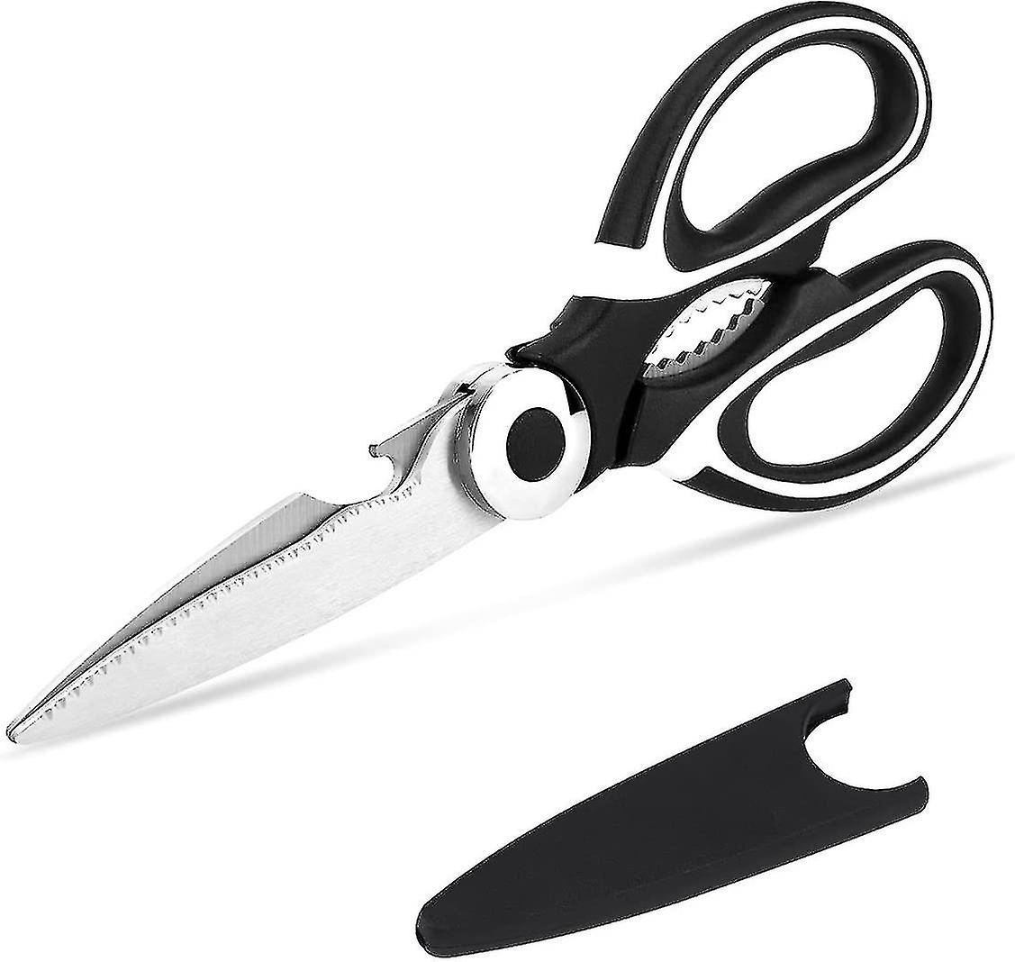 Kitchen Scissors, Sharp Multifunction Stainless Steel Scissors, Kitchen Scissors With Lid And Bottle Opener For Chicken,