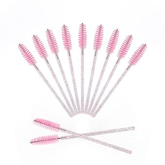 50pcs Crystal Mascara Wands Disposable Eyelash Eyebrow Spoolie Brus...