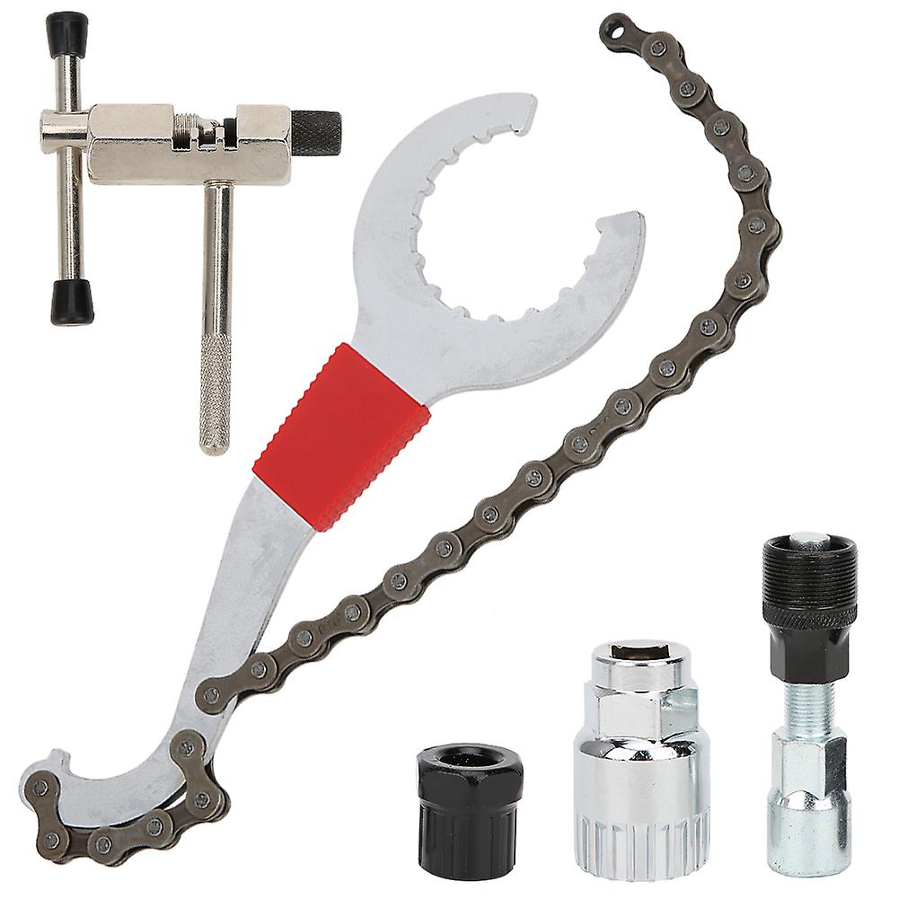 5-Piece Mountain Bike Tool Kit for Chain, Flywheel & Bottom Bracket Repairs