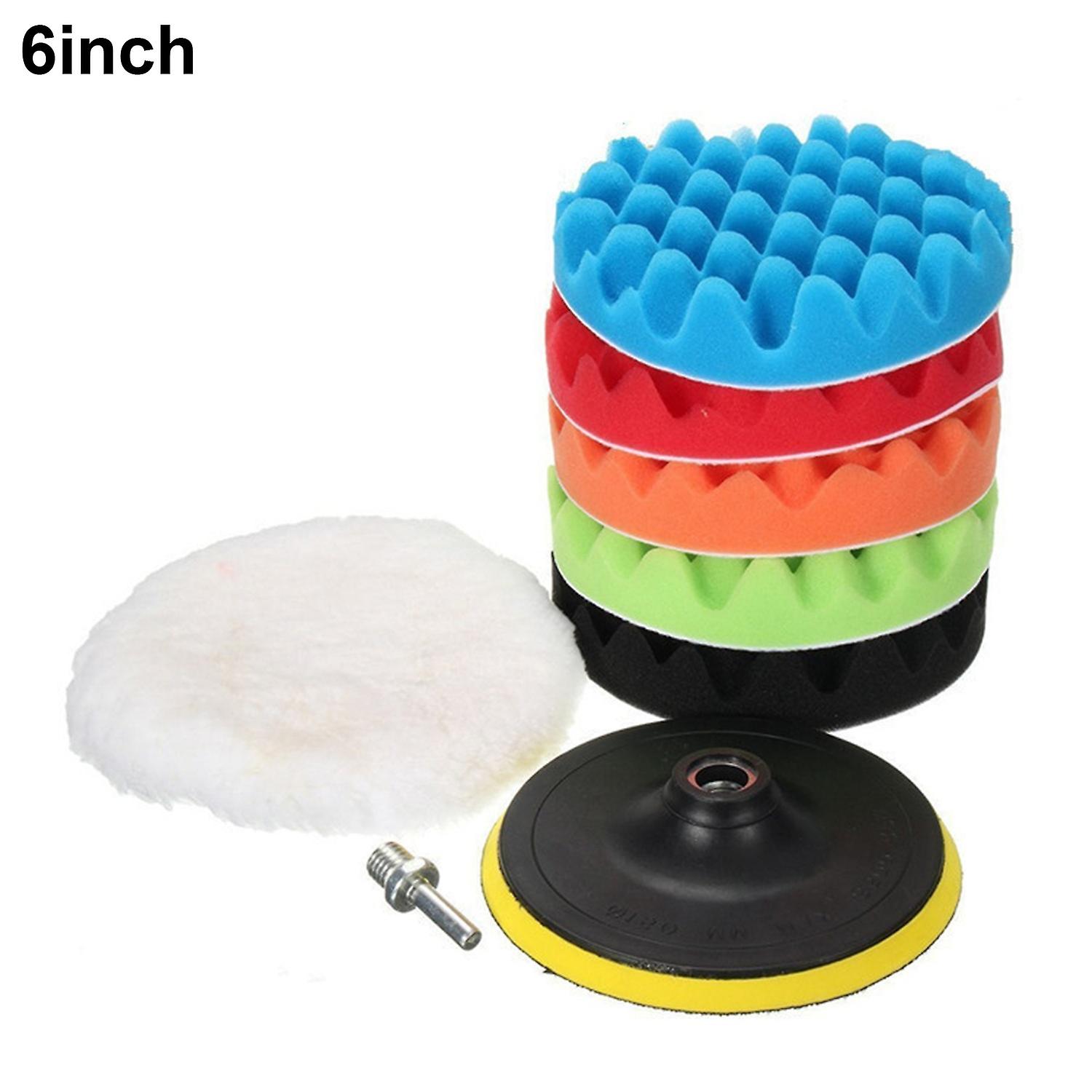 7Pcs/Set Polishing Pad Wave Waxing Sponge 3/4/5/6 inch Buffing Buffer Wheel compatible Automobile