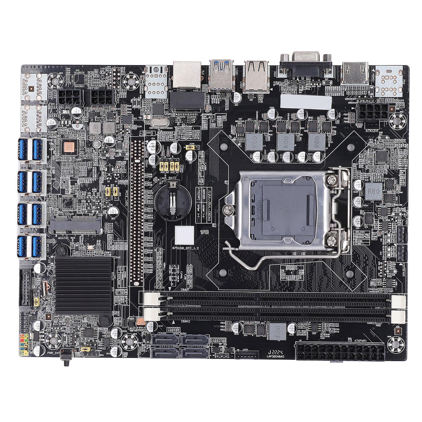 Mining Motherboard USB 3.0 Low Noise 8 GPU Acceptable Cryptocurrency Miner Motherboard