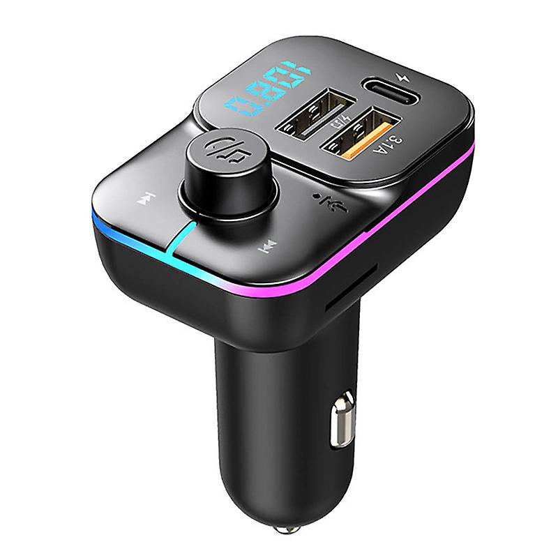 Bluetooth FM Transmitter, MP3 Music Player, Radio Adapter, USB Type C Car Charger for Smartphones and o Players