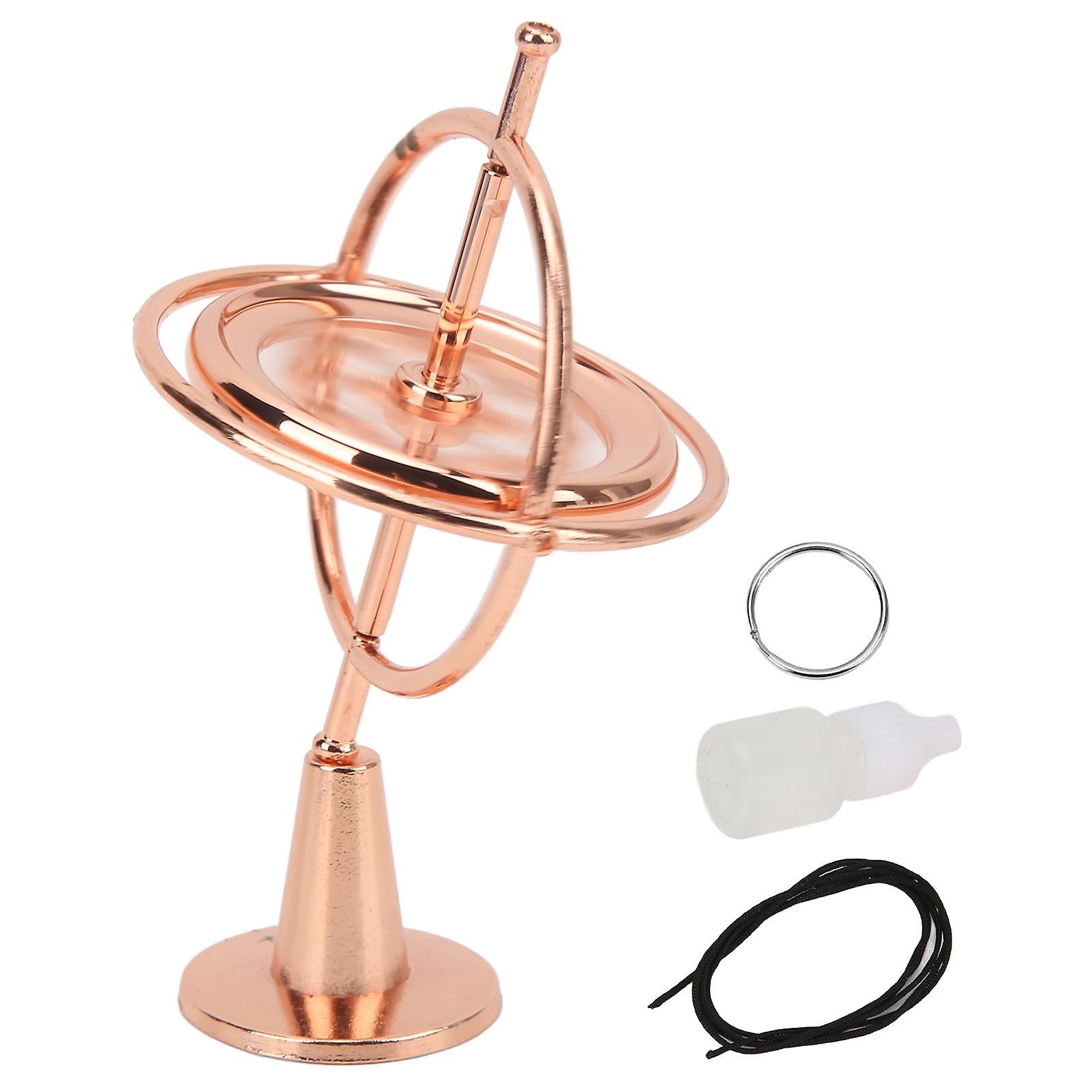 Metal Gyroscope Mini Gyroscope Decompression Toy Mini nce Spinning Top Artifact Rose Gold