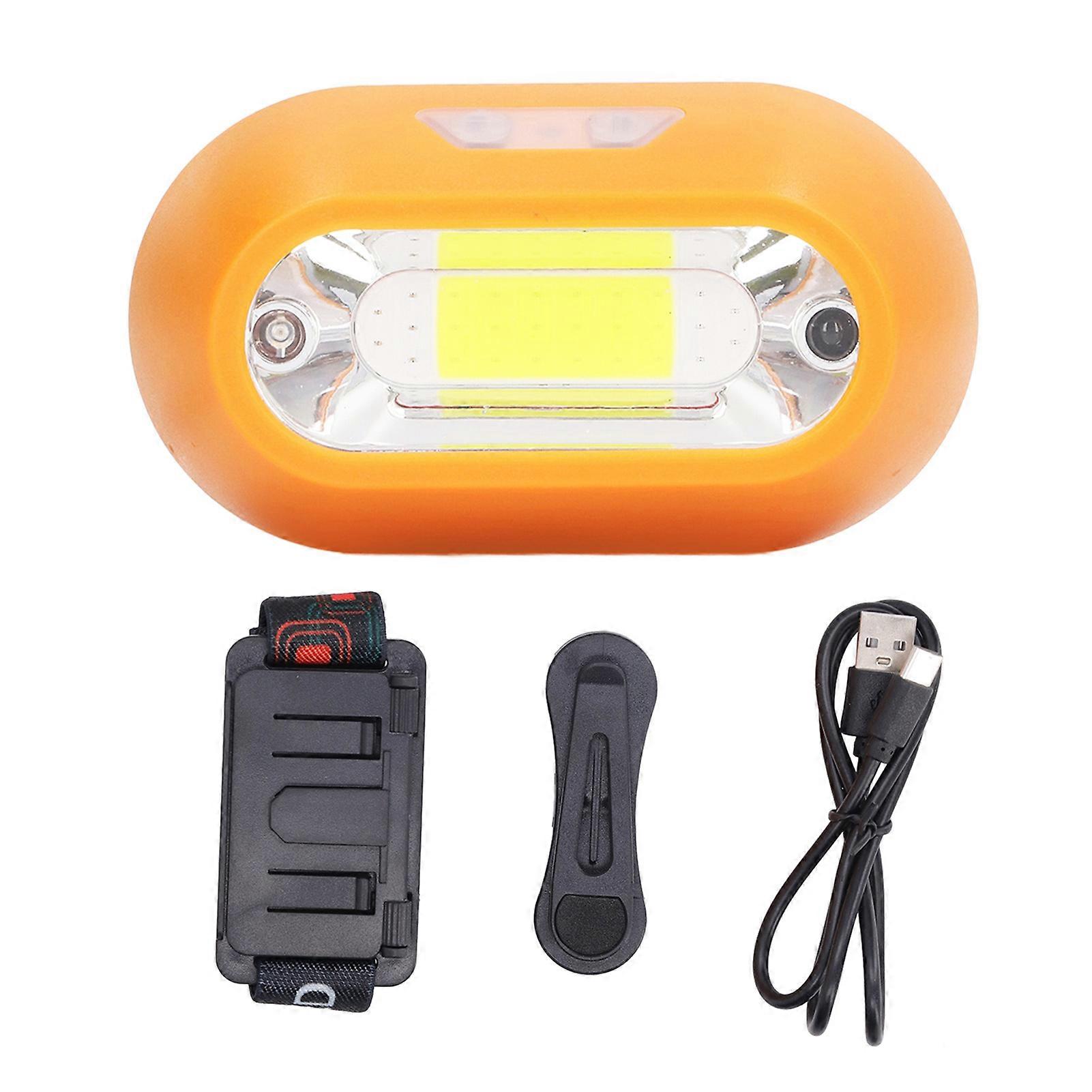 Risegun Magnetic Headlamp USB Reable Headlamp Red Light 300lm, Portable Magnetic Super Bright Running COB Headlight Flashlight