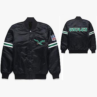 Nfl Philadelphia Eagles Unisex Satin Bomber Style Full Snap...