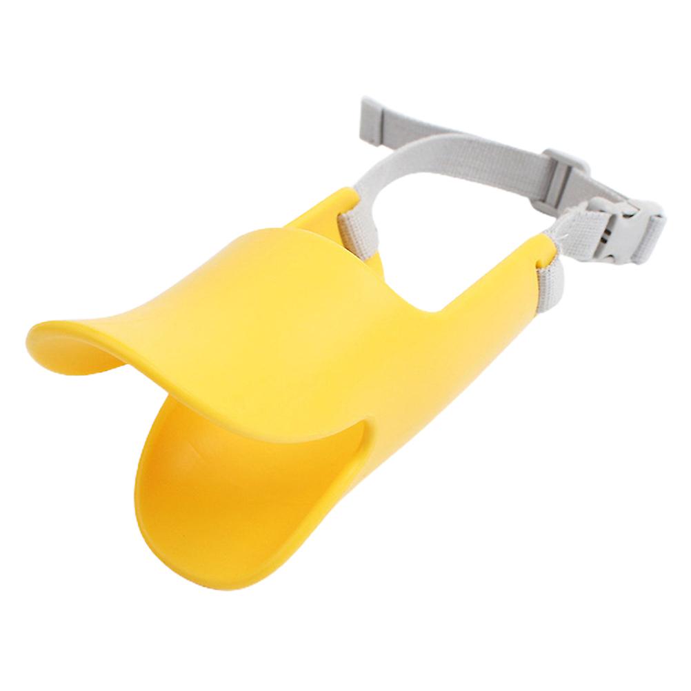 Soft Silicone Dog Muzzle Adjustable Size S Lightweight Comfortable Anti-Biting Design Easy Fit for Dogs 3-7lbs Yellow 15x18-30cm Durable and Saf