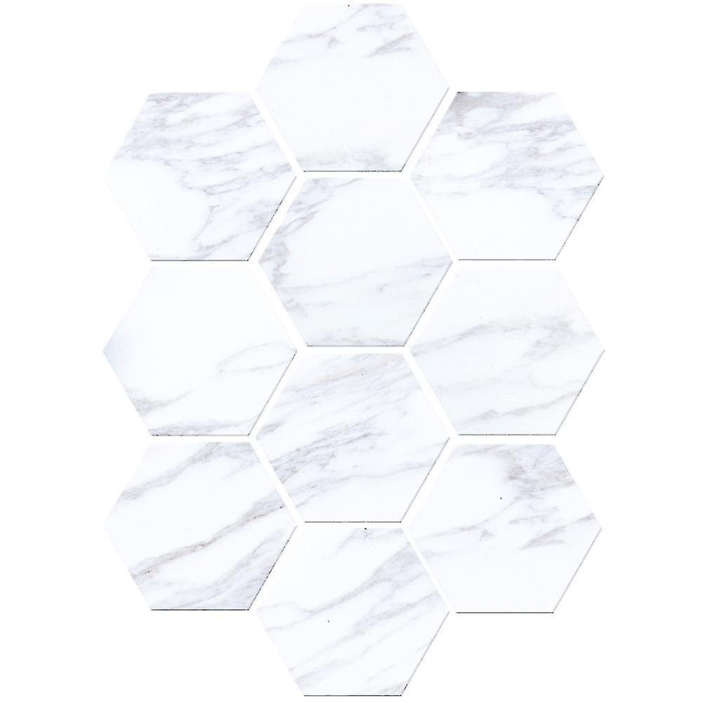 10 pieces hexagonal marble bathroom kitchen decorative tile stickers self-adhesive