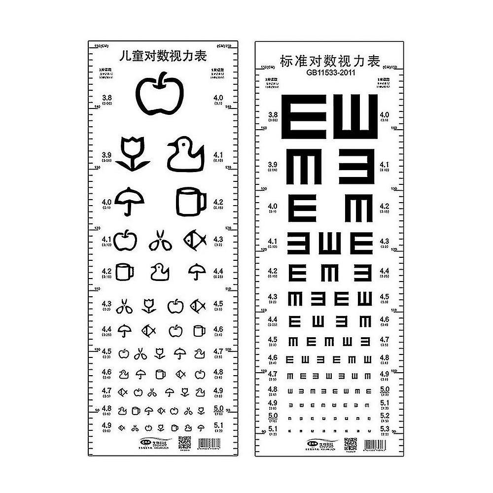 Waterproof Eye Chart Standard Visual Acuity Chart With Height Measure Ruler For Adults Kids Eye Vision Exam