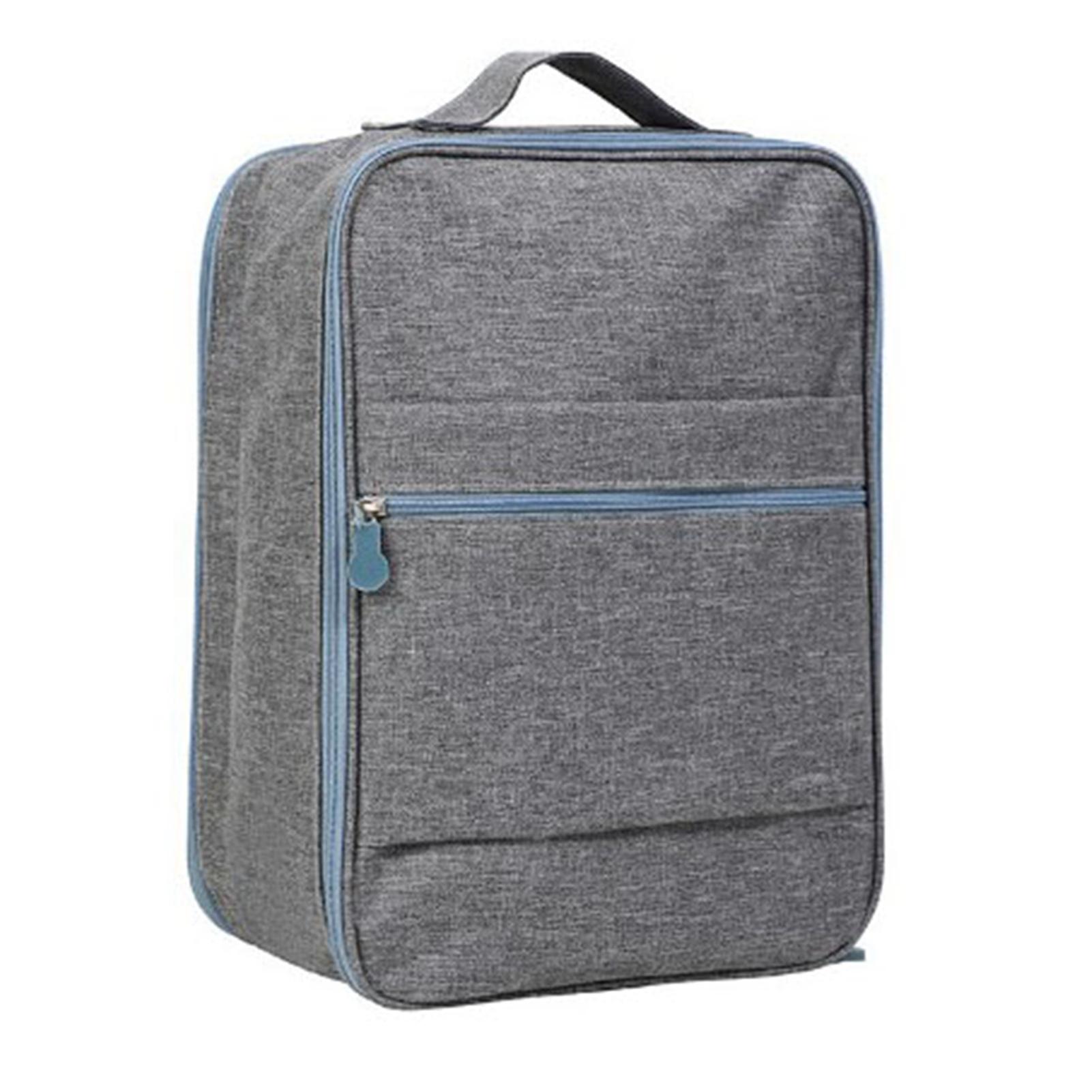 Large Capacity Shoe Bag for Travel Daily Use Storage Pouch Waterproof Top Handle Smooth Zippers Grey