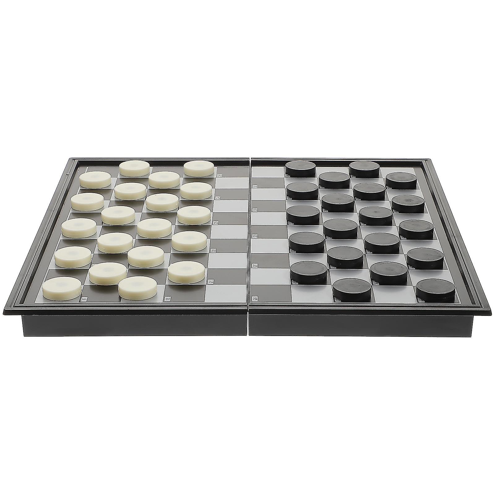 Jucării pentru copii în aer liber Dame magnetice Board Tournament Checker Folding Checkerboard Game Magnetic Checker Toy Checkers Board Game