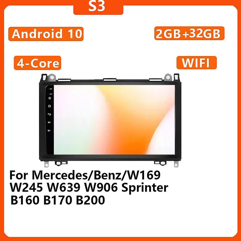 2din Auto Android 10 Radio Multimedia Player For Mercedes/benz/w169 W245 W639 W906 Sprinter B160 B170 B200 Tpms Dab + Obd2 Dvd