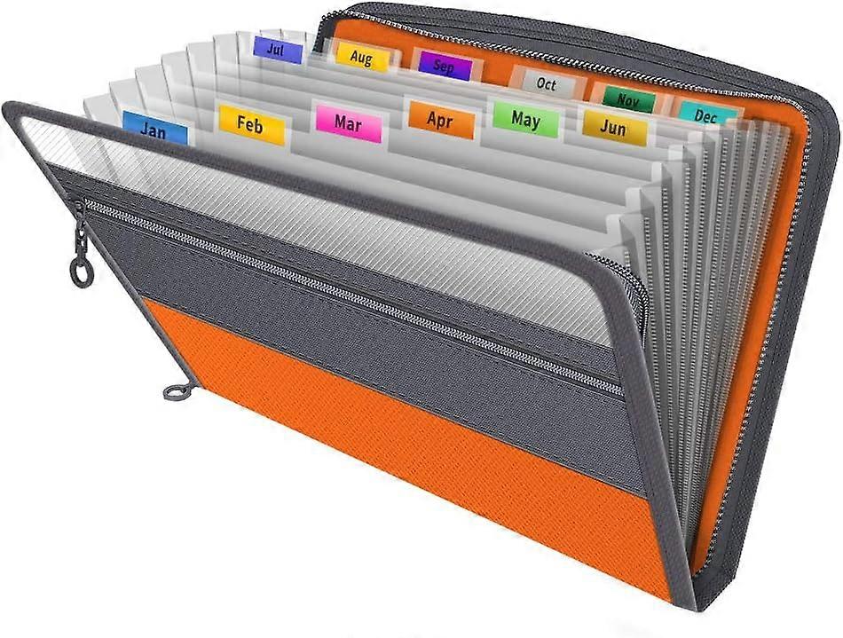 File Organizer, 13 Pockets, Black, Expanding File Folder Accordion File Folder Document Organizer