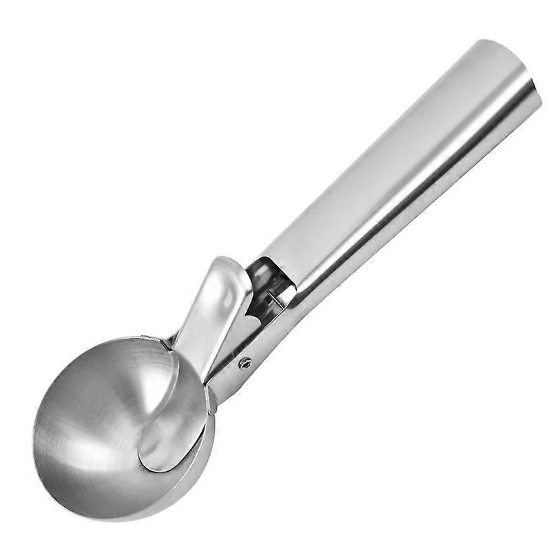 Ice Cream Scoop Set of 2 Stainless Steel Ice Cream Scoops with Easy Trigger for Fruit, Cookie Dough and Watermelon Scoops (Small),18.2cm