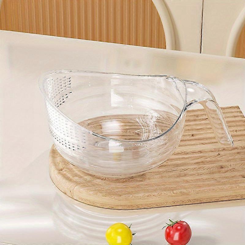 PET Material Colanders with Handle - Kitchen Strainer Basket for Rinsing Rice, Draining Vegetables and Fruits - Home Use Washing and Water Filtration