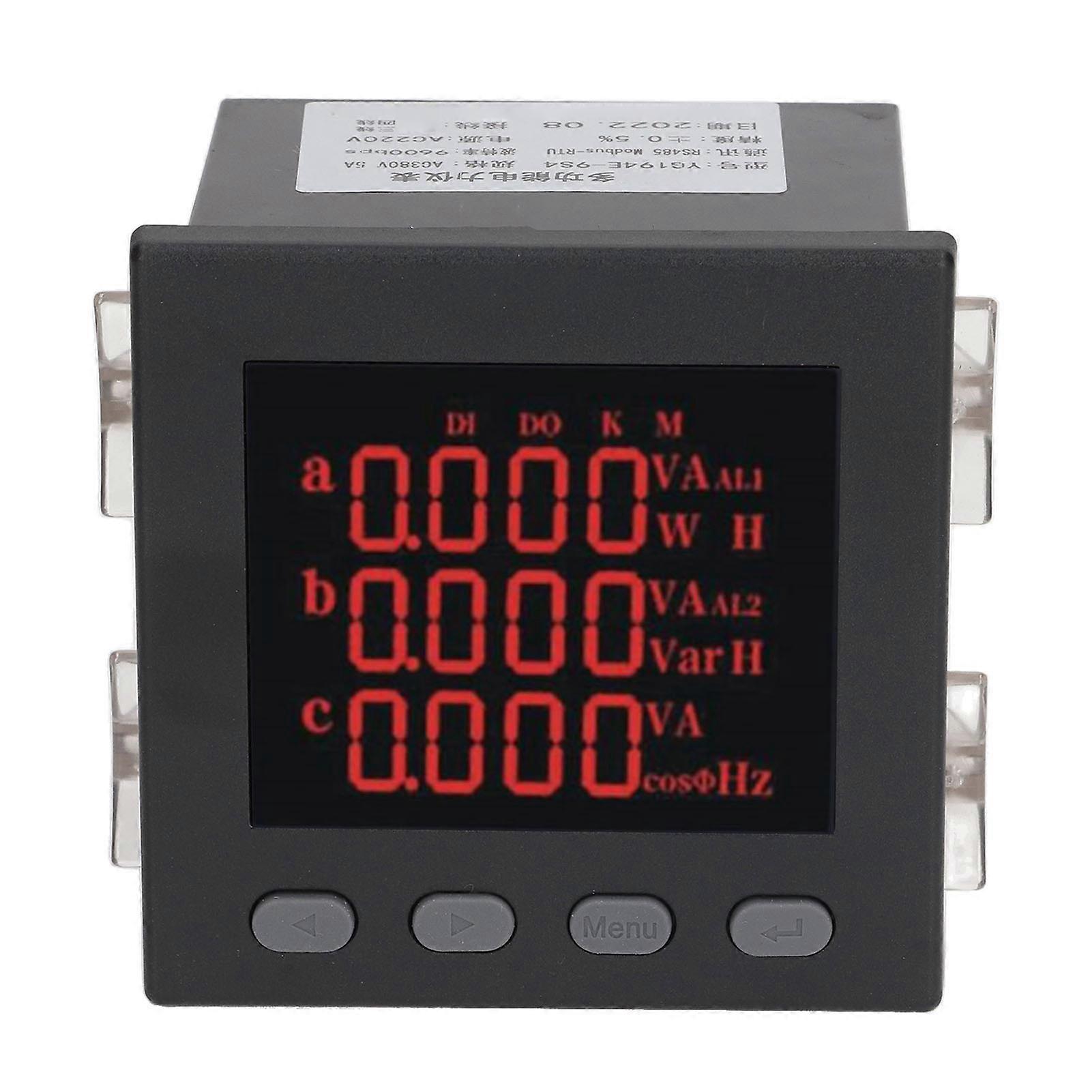 3-Phasen-Digital-Amperemeter Intelligenter Multifunktions-Energie-Leistungsmesser-Tester AC220V